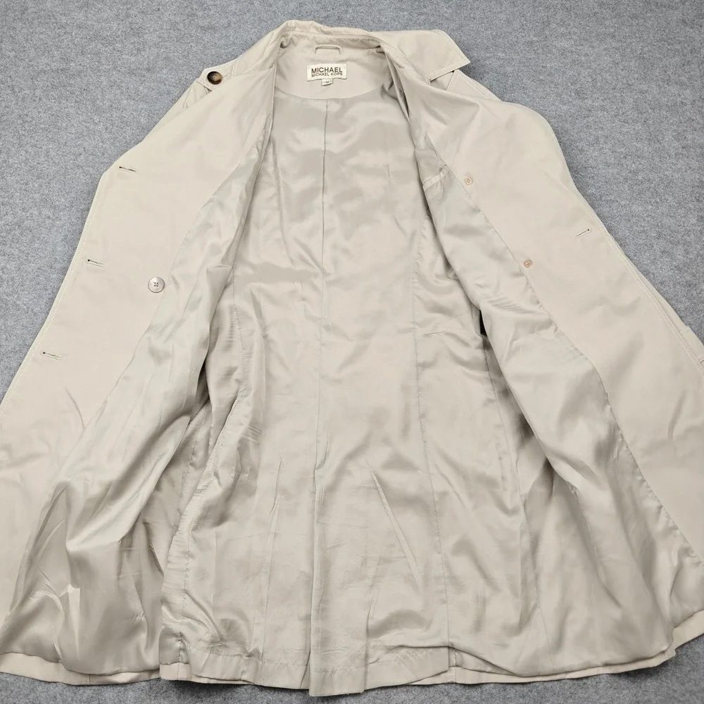 MICHAEL Michael Kors‎ Coat Womens Medium Beige Trench Belted Lined Twill Classic